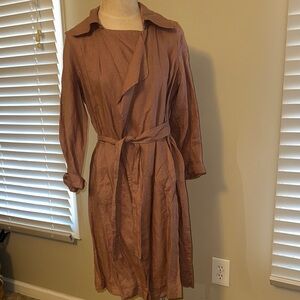 Cynthia Rowley Dusty Rose Tie-Waist Trench Coat